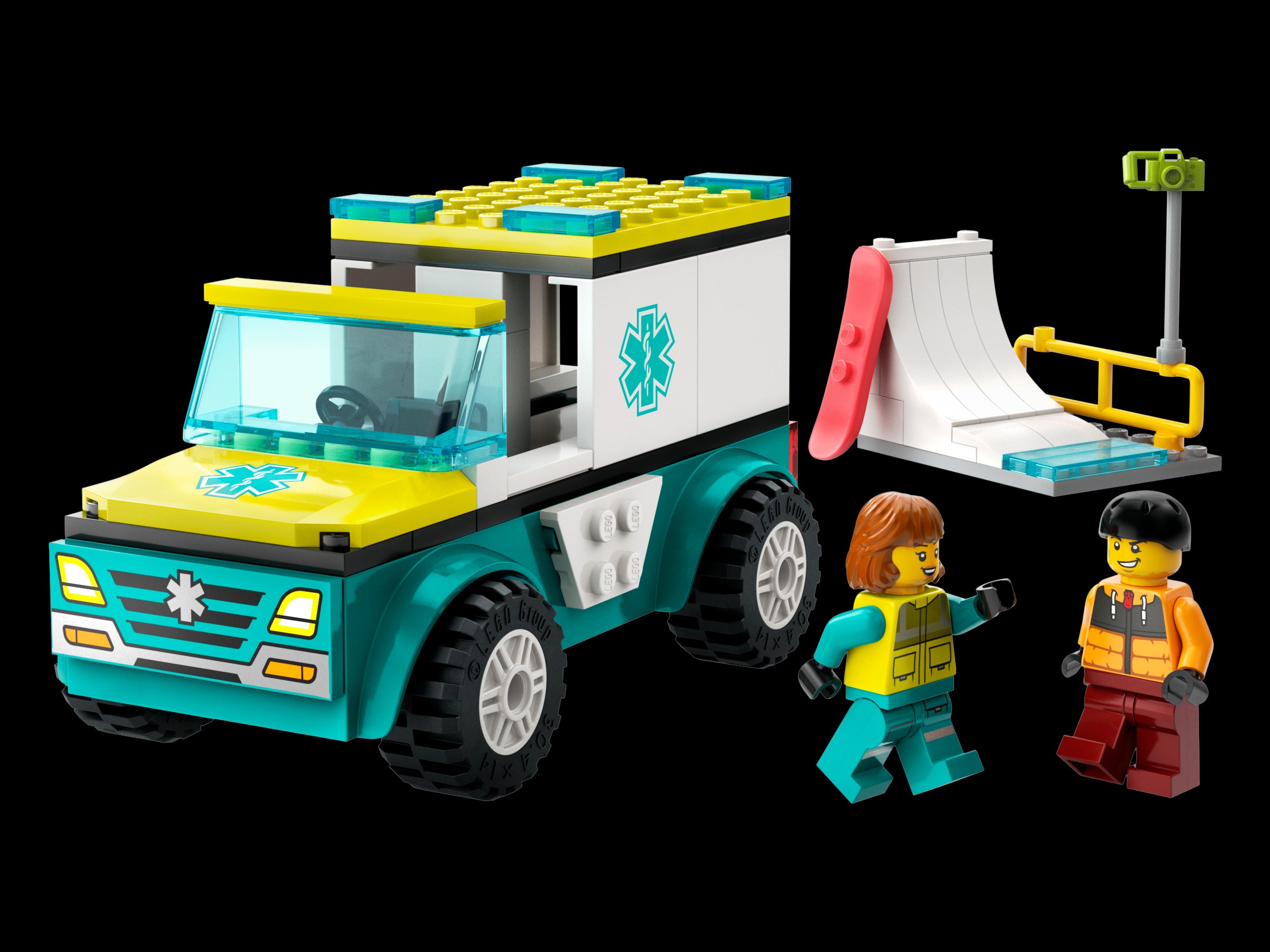 LEGO CITY Emergency Ambulance and Snowboarder