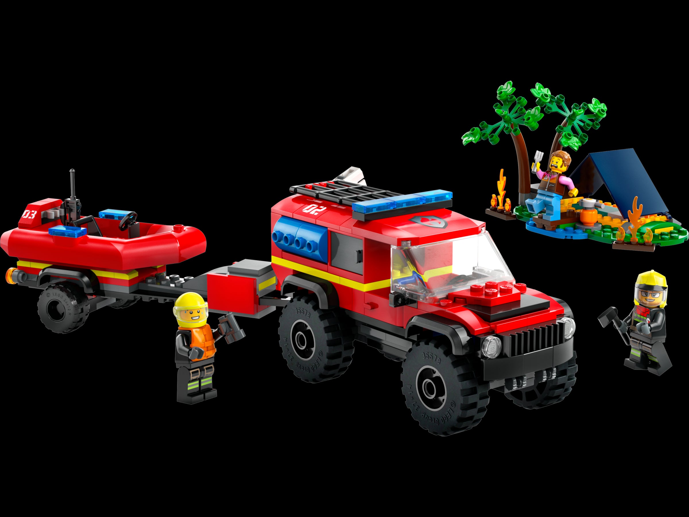 LEGO CITY Fire SUV with a rescue boat