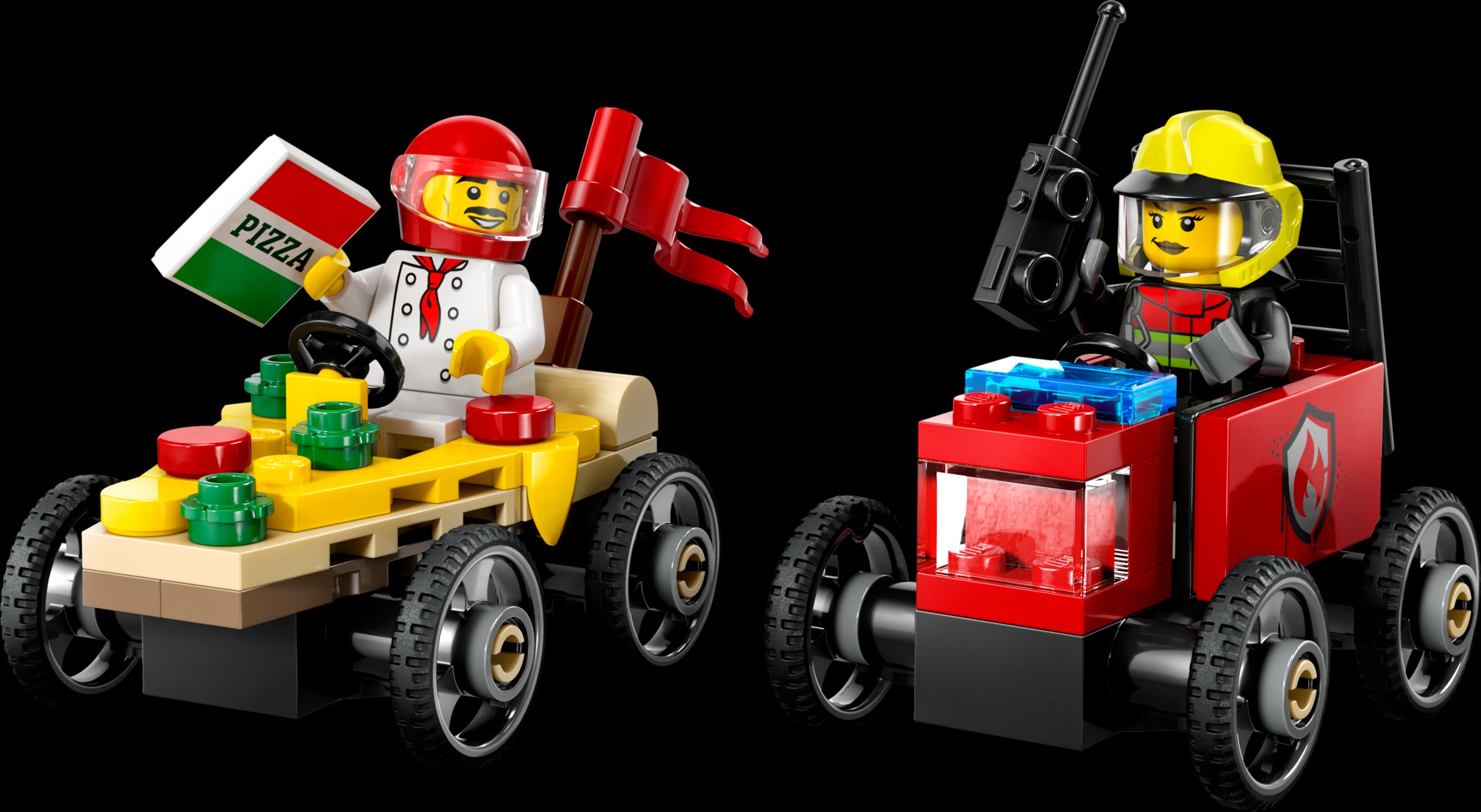 LEGO CITY Pizza vs. Fire Truck Race Car Pack