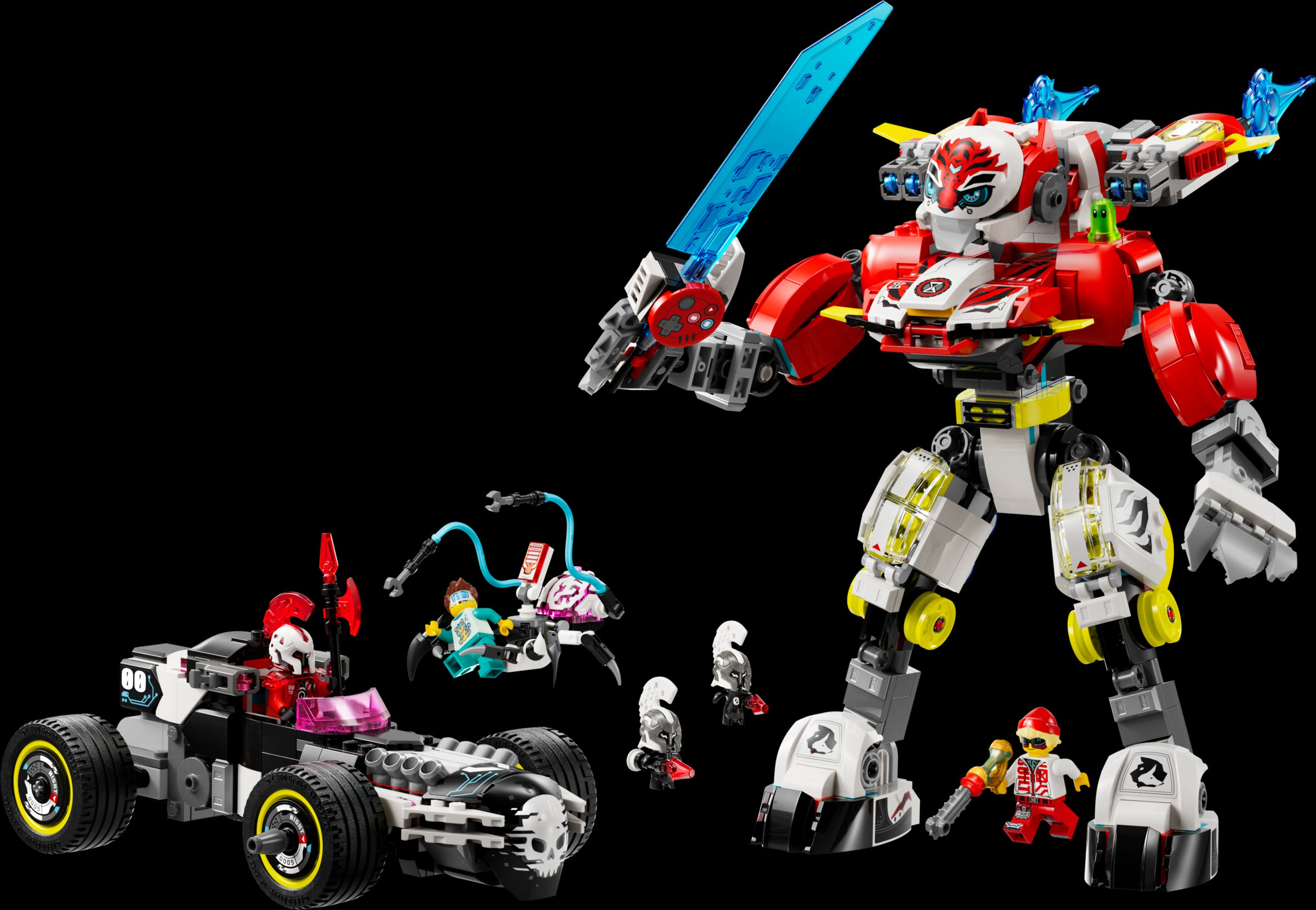 LEGO DREAMZzz Cooper's Tiger Mech & Zero's Hot Rod Car