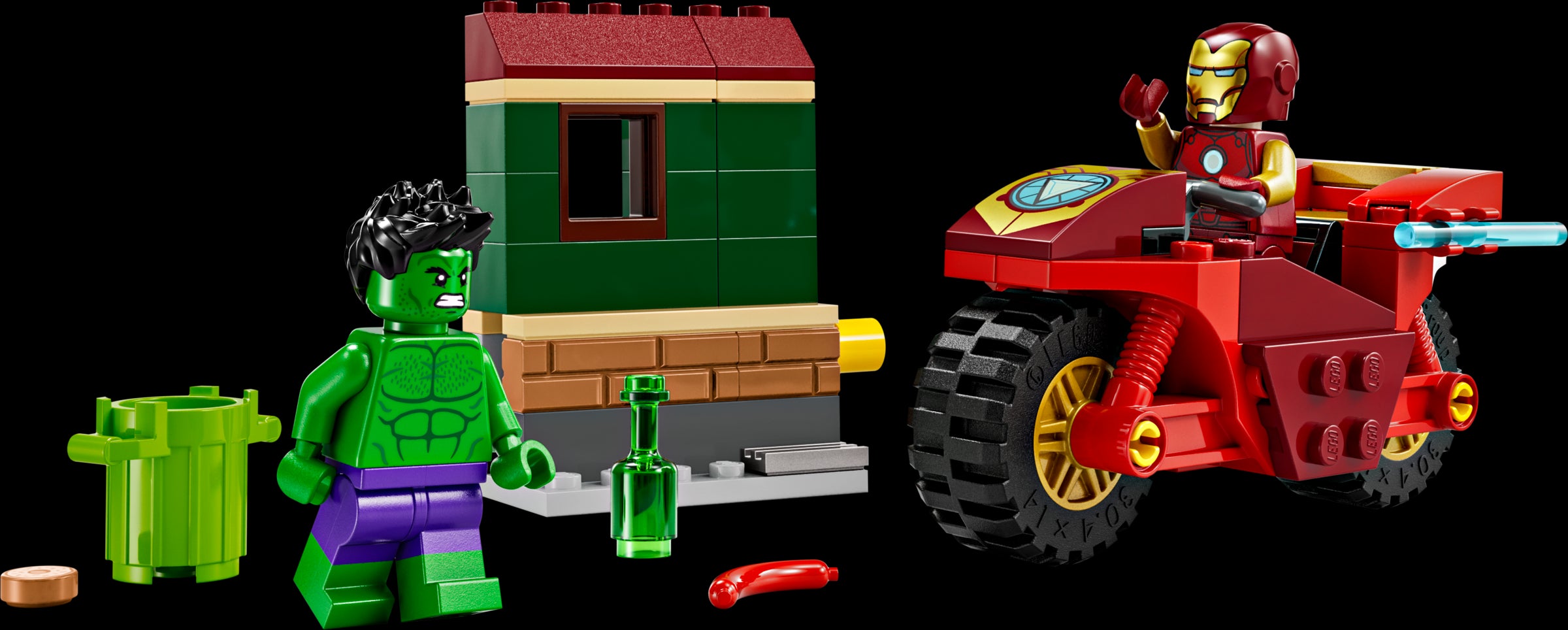 LEGO MARVEL Iron Man with Bike and The Hulk
