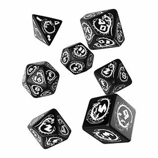 Dragons Black & white Dice Set (7) კამათელი