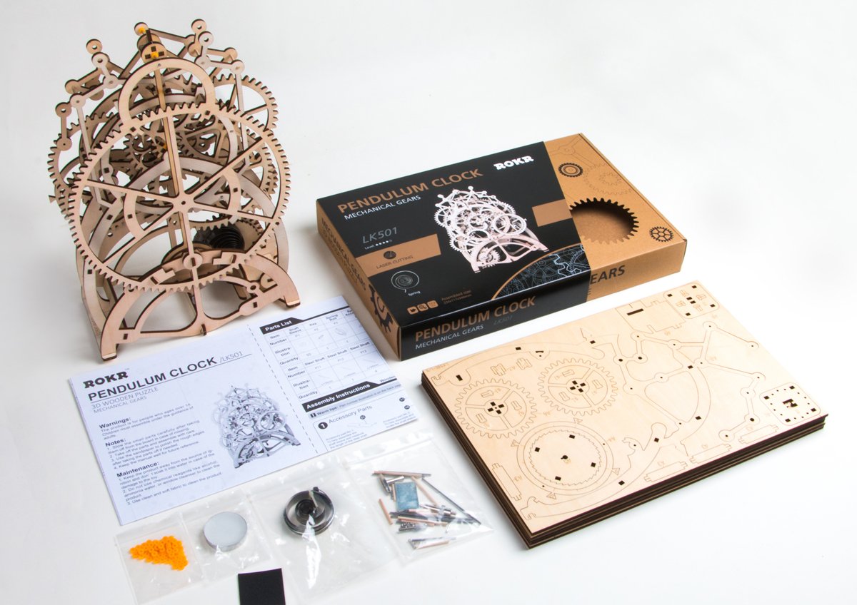ROKR Pendulum Clock 3D Wooden Puzzle LK501
