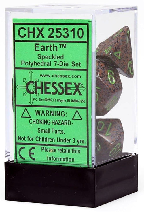 Dice Speckled Polyhedral 7-Die Set - Earth კამათელი