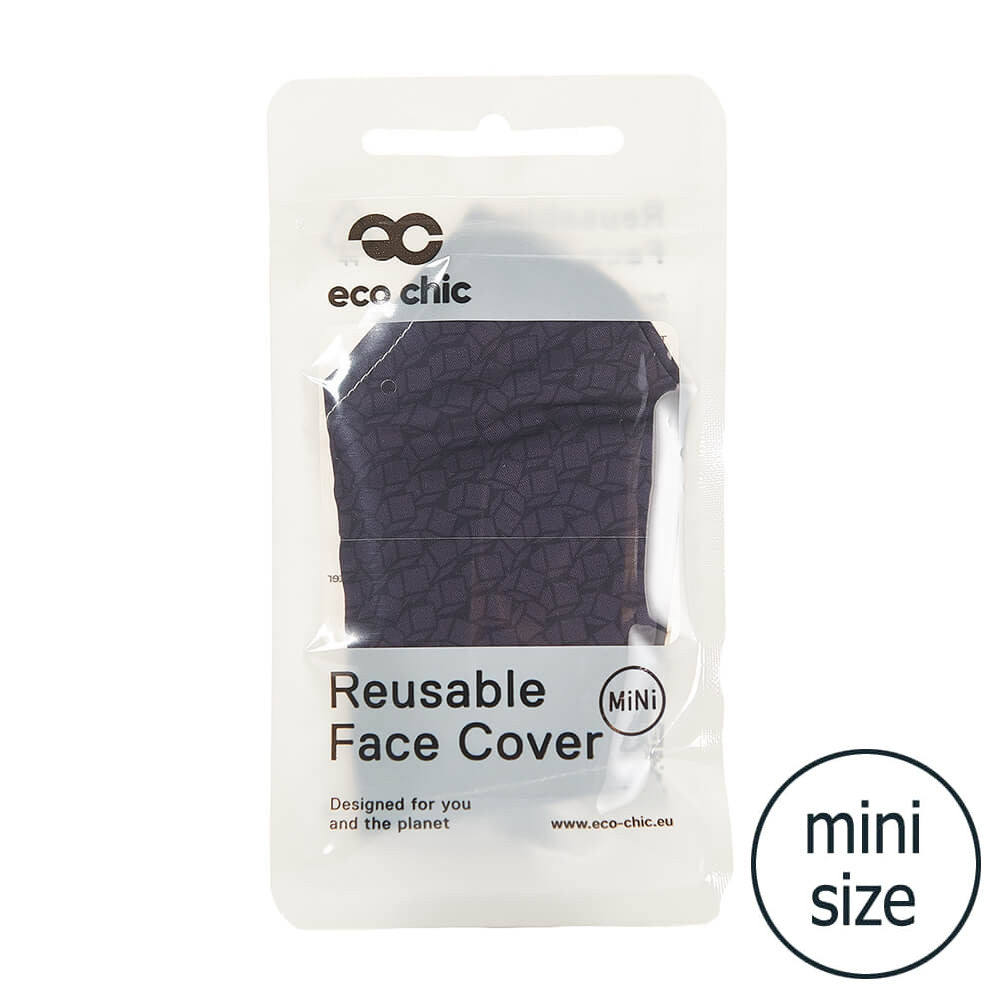 Black Disrupted Cubes Face Cover Mini - საბავშვო პირბადე