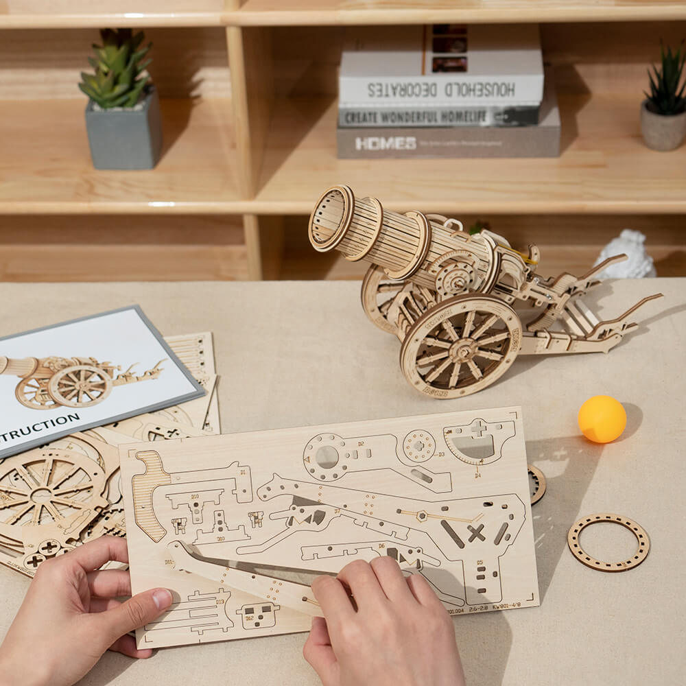 ROKR 3D Wooden Puzzle Wheeled Siege Artillery KW801