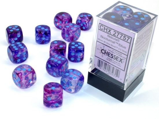 Dice Set Nebula Lum Nocturnal/Blue 16mm D6 (12)