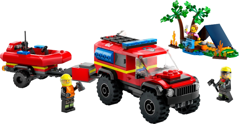 LEGO CITY Fire SUV with a rescue boat