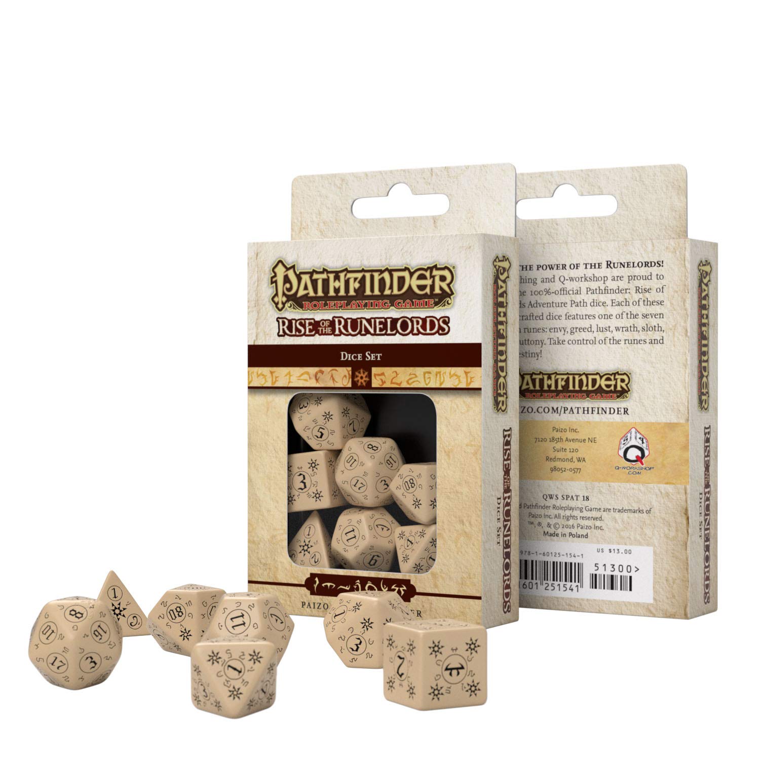 Pathfinder Rise of Runelords Dice Set (7) კამათელი
