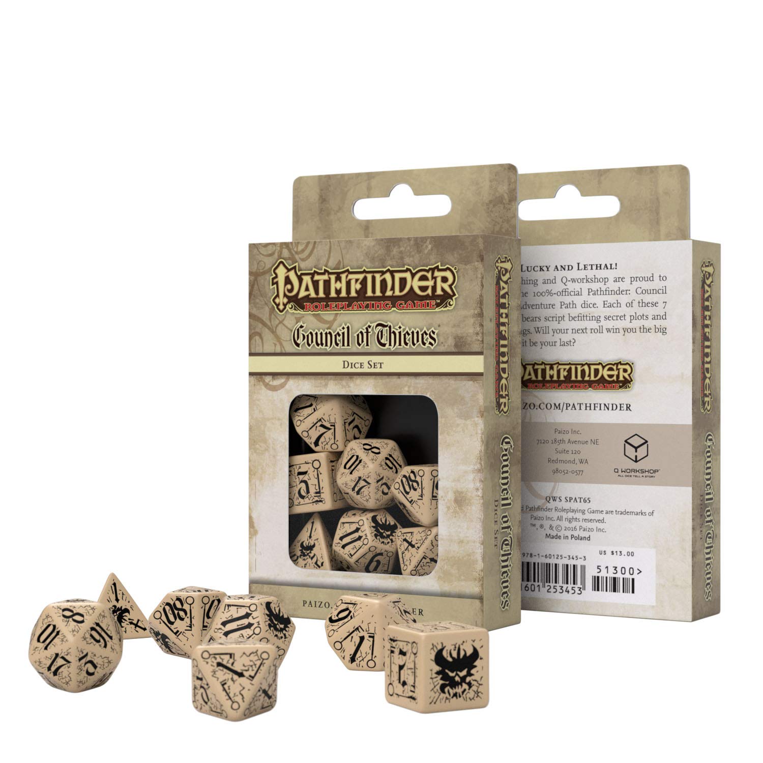Pathfinder Council of Thieves Dice Set (7) კამათელი