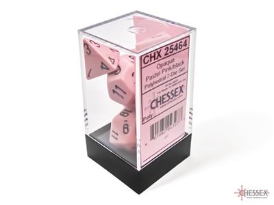 Dice Set Opa Poly Pastel Pink/Black (7)