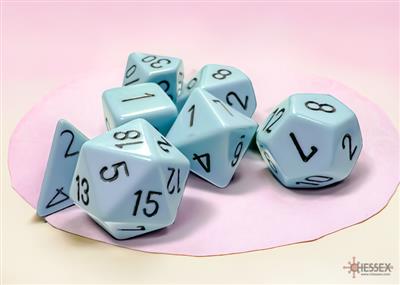 Dice Set Opa Poly Pastel Blue/Black (7)