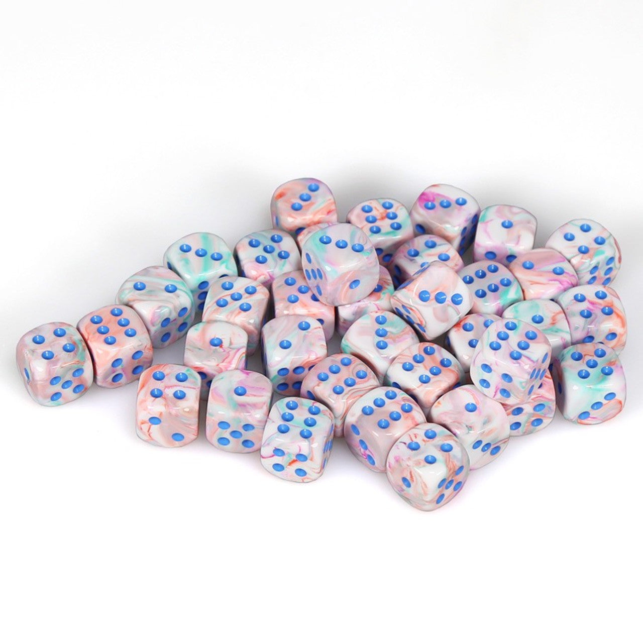 Chessex 16mm d6 with pips Dice Blocks (12 Dice) - Festive Polyhedral Pop Art /blue კამათელი