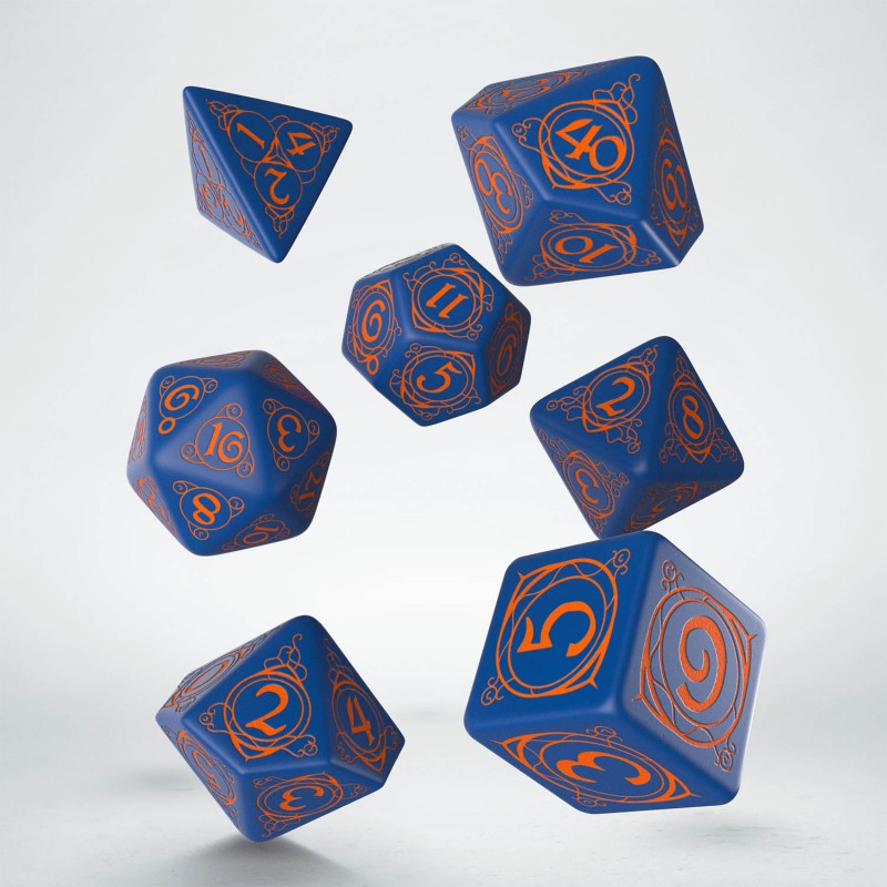 Wizard Dark-blue & orange Dice Set (7) კამათელი