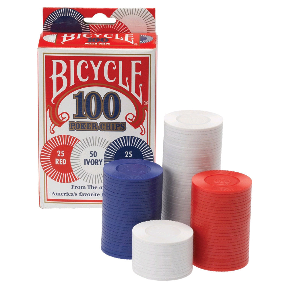 Poker Chips Bicycle 2 Gram Plastic Chips 100 Count Plastic Chip - პოკერის ჩიპები