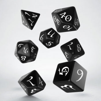 Classic RPG Black & white Dice Set (7) კამათელი