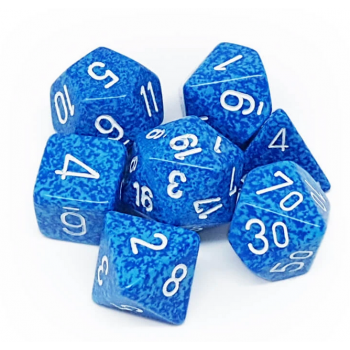 Dice Speckled Polyhedral 7-Die Set - Water კამათელი