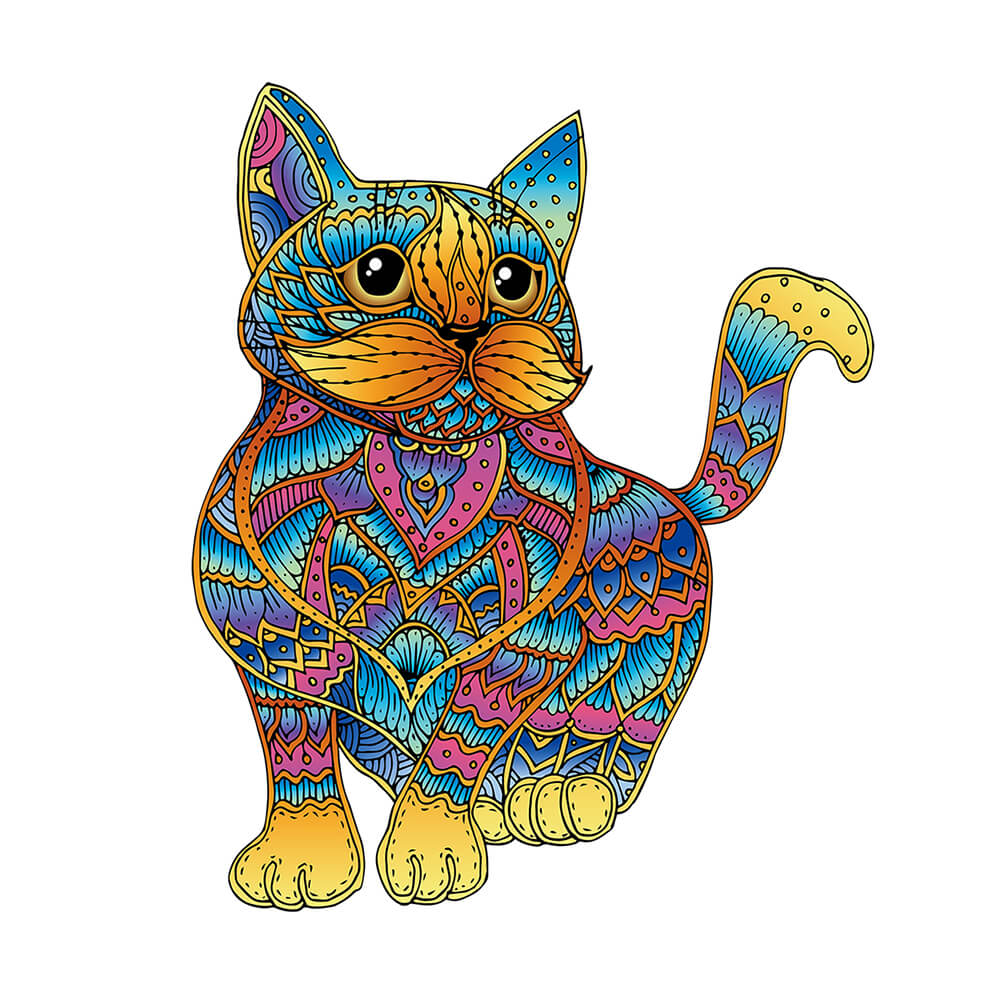 Rainbow Wooden Puzzle - Cat ფაზლი
