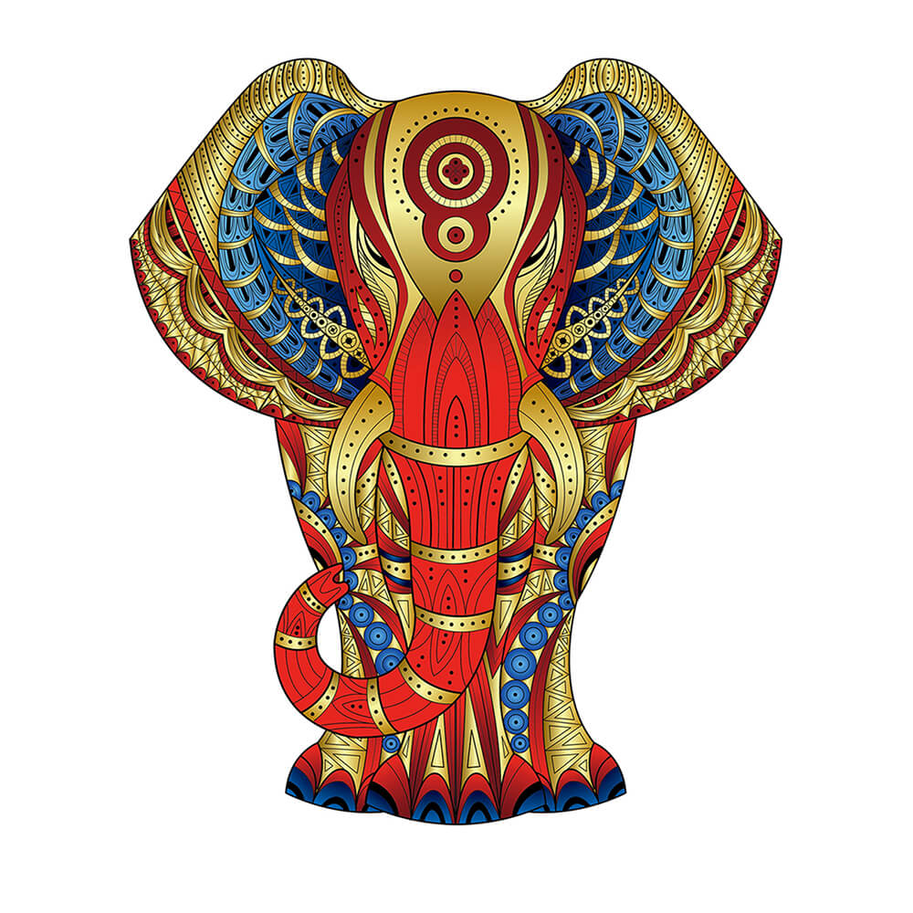 Rainbow Wooden Puzzle - Elephant ფაზლი