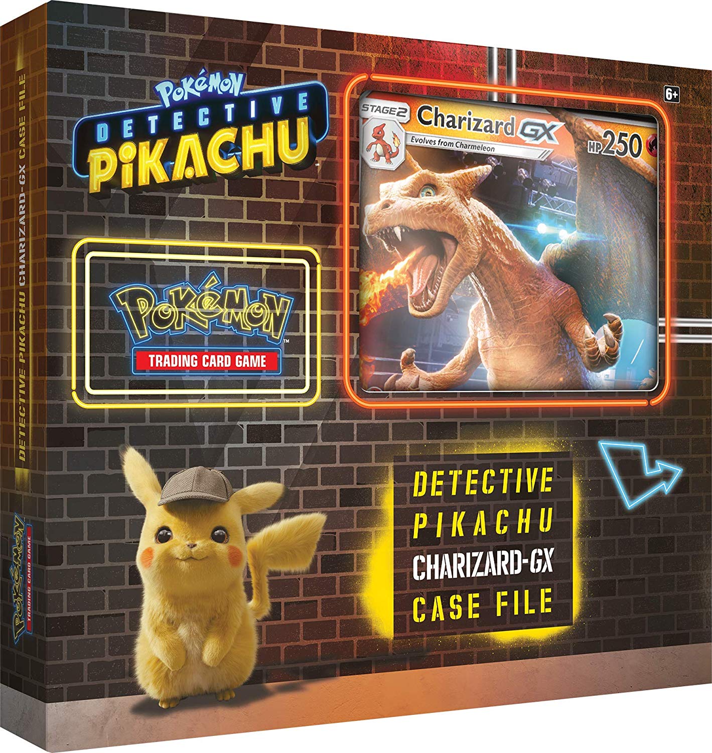 სამაგიდო თამაში პოკემონ TCG დეტექტივი პიკაჩუ ჩარიზარდი-GX ყუთში (POK TCG Detective Pikachu GX Box Charizard) სამაგიდო თამაში