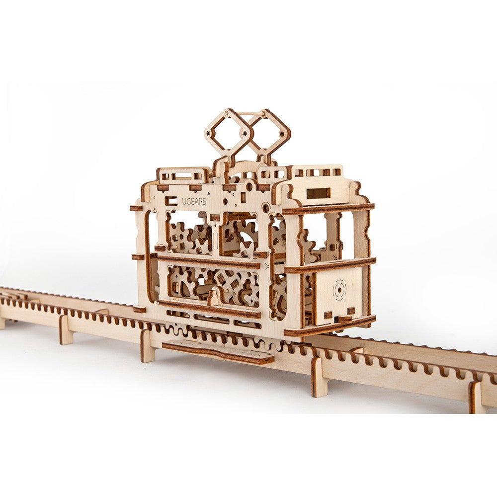 ხის სათამაშო ასაწყობი  მოდელი “ტრამვაი რელსებზე” (Tram with Rails) ხის სათამაშო ასაწყობი 