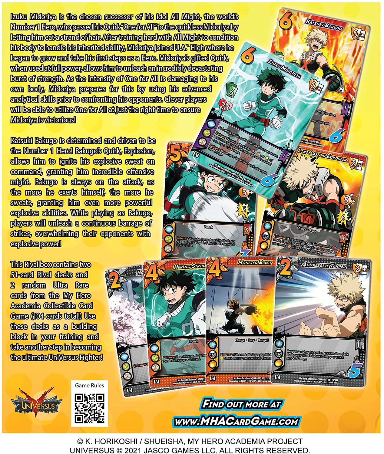 My Hero Academia Collectible Card Game - Izuku Midoriya vs. Katsuki Bakugo 2-Play Rival Decks