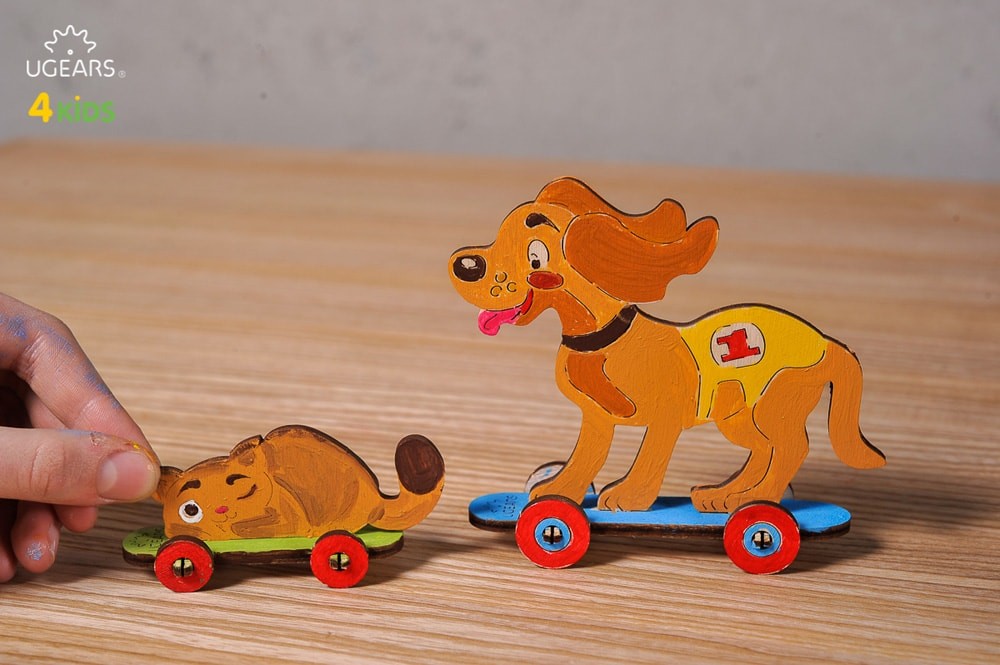 3D Cat & Dog (ძაღლი და კატა) გასაფერადებელი მოდელი