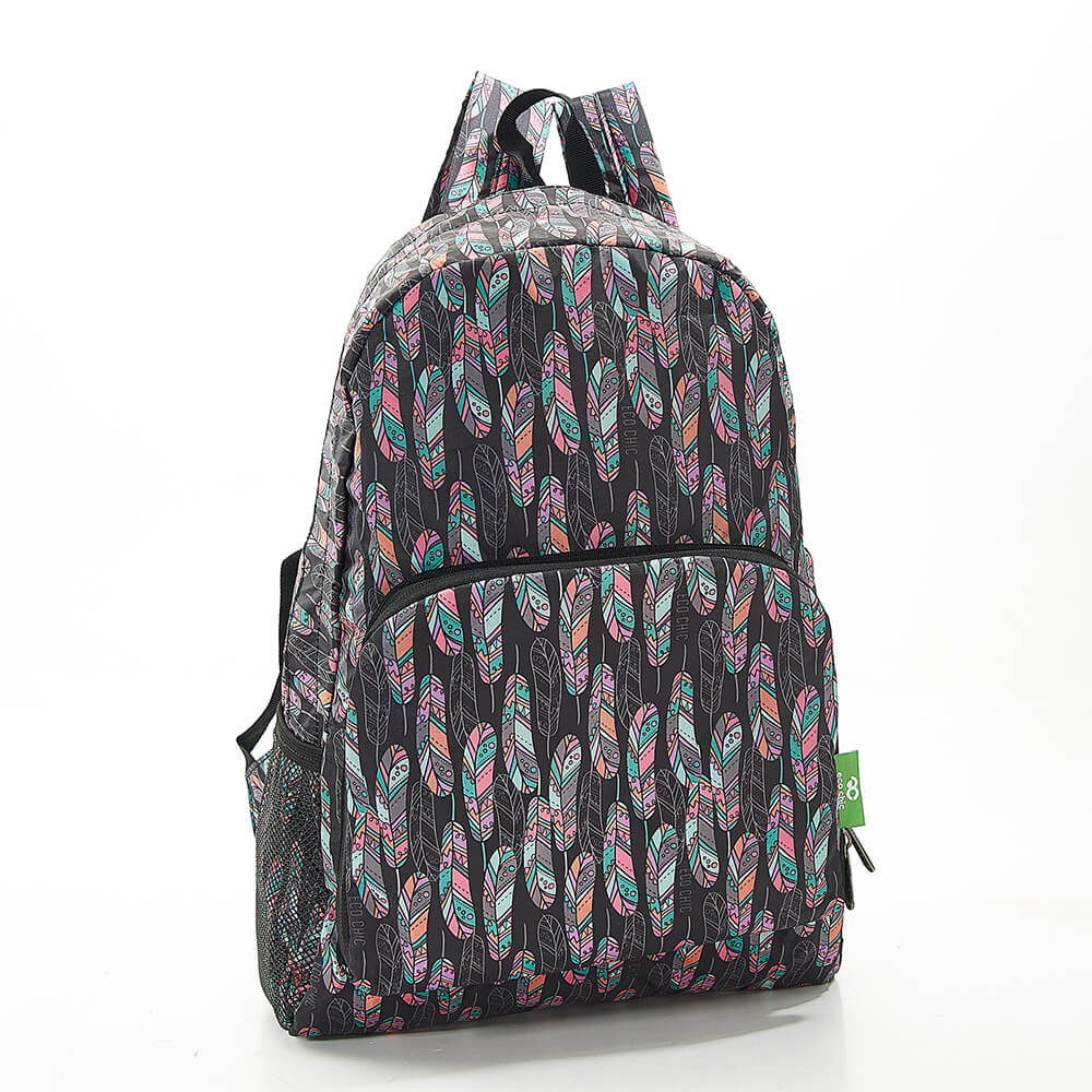 Black Feather Backpack - ჩანთა