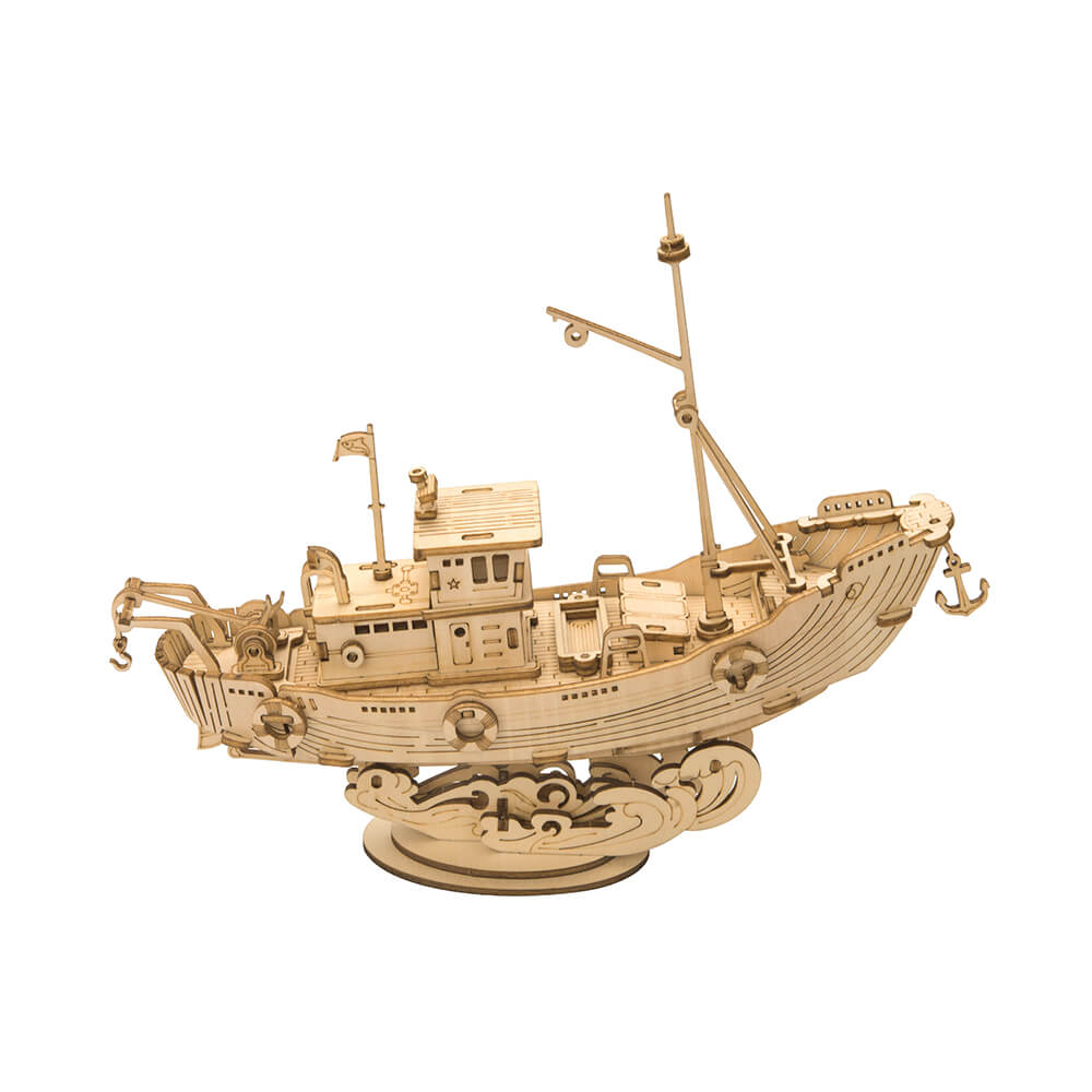 ROLIFE Fishing Ship Model 3D Wooden Puzzle TG308
