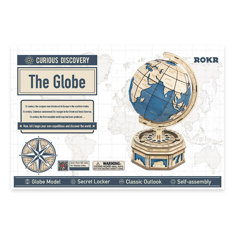 ROKR The Globe Model 3D Wooden Puzzle ST002