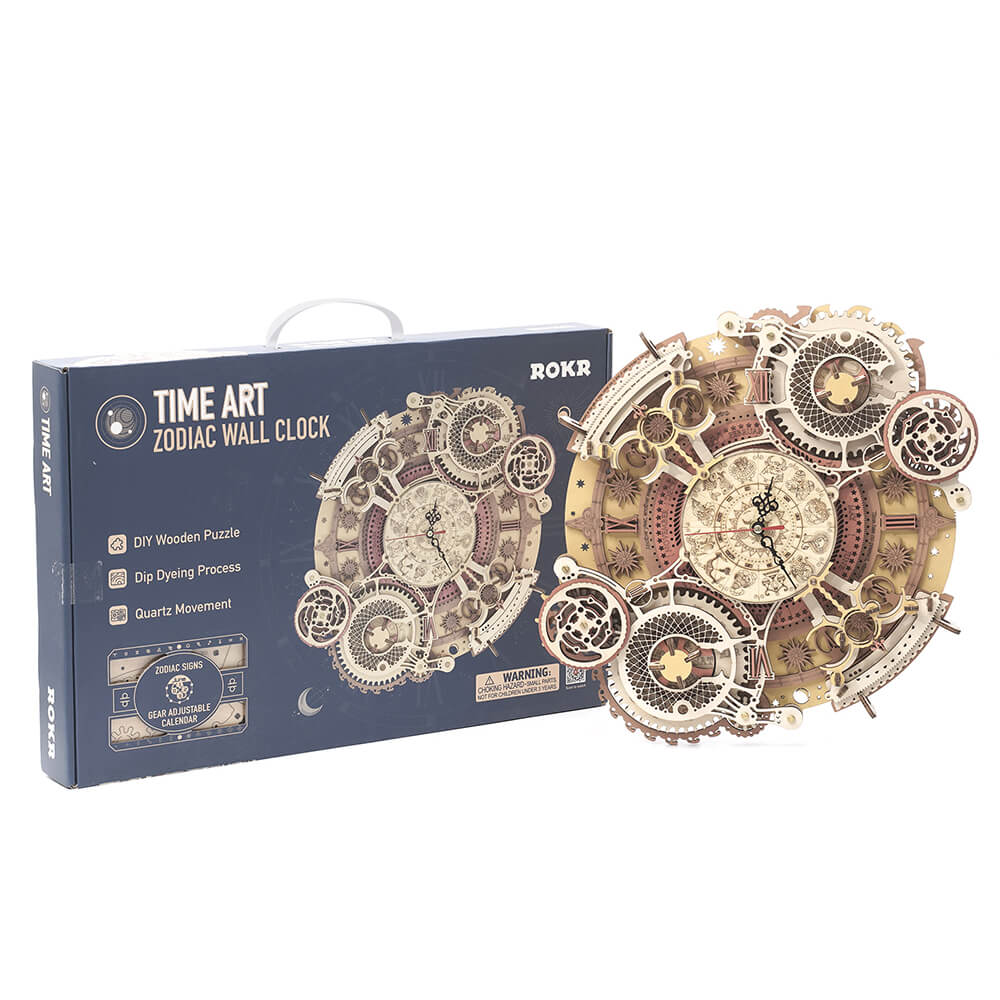 ROKR Zodiac Wall Clock Mechanical Time Art Engine LC601